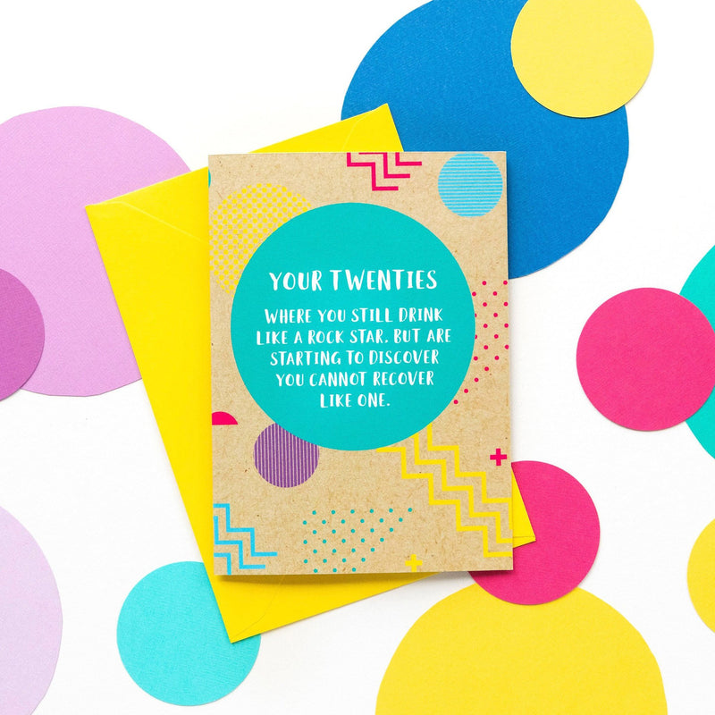 Funny 20th Birthday Card: Rockstar Recovery - Bettie Confetti