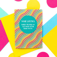 Funny 60th Birthday Card: Bins Go Out More Than You - Bettie Confetti
