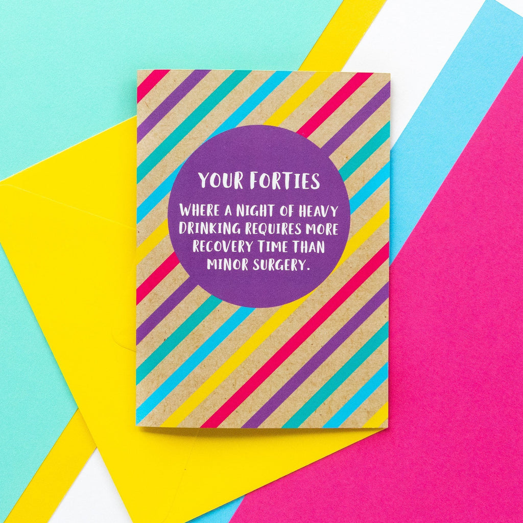 Funny 40th Birthday Card: Hangover Recovery - Bettie Confetti